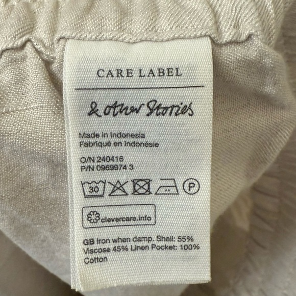 & other stories Drawstring Shorts linen blend size 6 - Picture 9 of 9